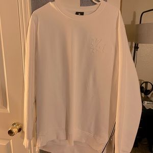White Large Sweater - Brand “youngLA” with side zippers.